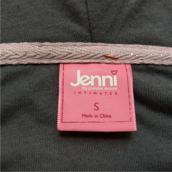 Jenni by Jennifer Moore Womens Heart Printed Velour Hoodie Gray Size Small - Picture 6 of 9